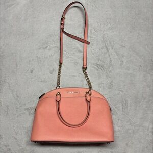 Michael Kors Emmy Dome Large Satchel Purse Peach